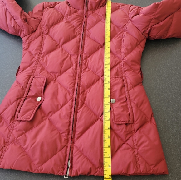 Burberry Dark Red Down Puffer Coat - Picture 10 of 11
